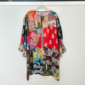 JOHNNY WAS Vera Tunic Japanese Patchwork design XXL